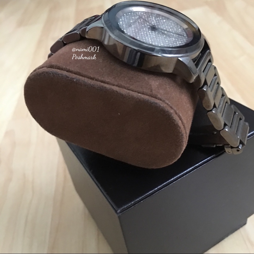 Michael Kors Oversized Gunmetal Pewter Crystal Encased Watch - RARE FIND - Picture 5 of 8